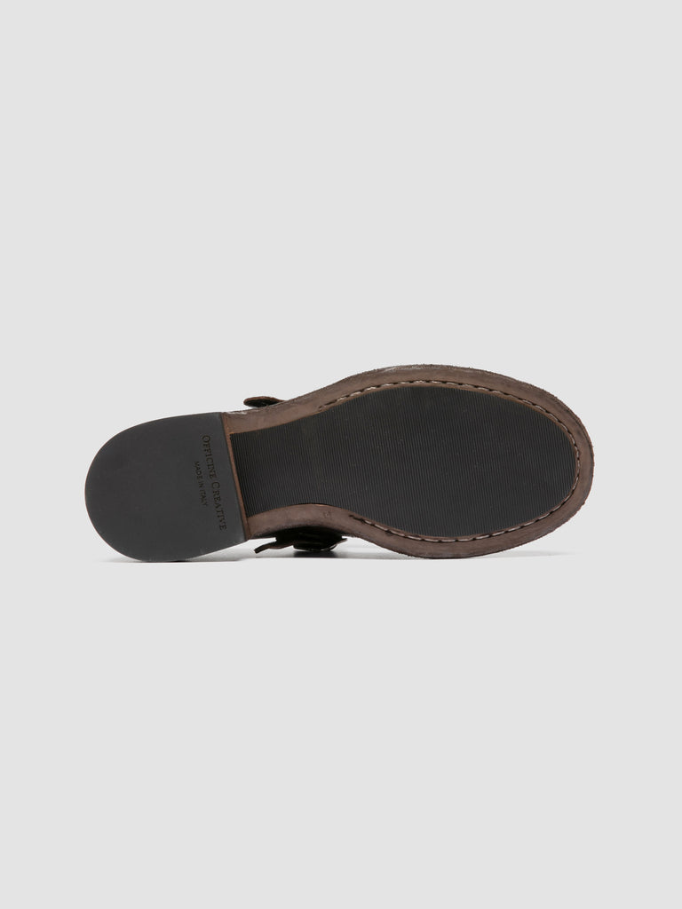 RUGGED 126_W - Brown Leather T-Bar Shoes