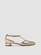 SAGE 103 - Gold Leather T-Bar Shoes