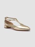 SAGE 103 - Gold Leather T-Bar Shoes - thumb image 3,side view