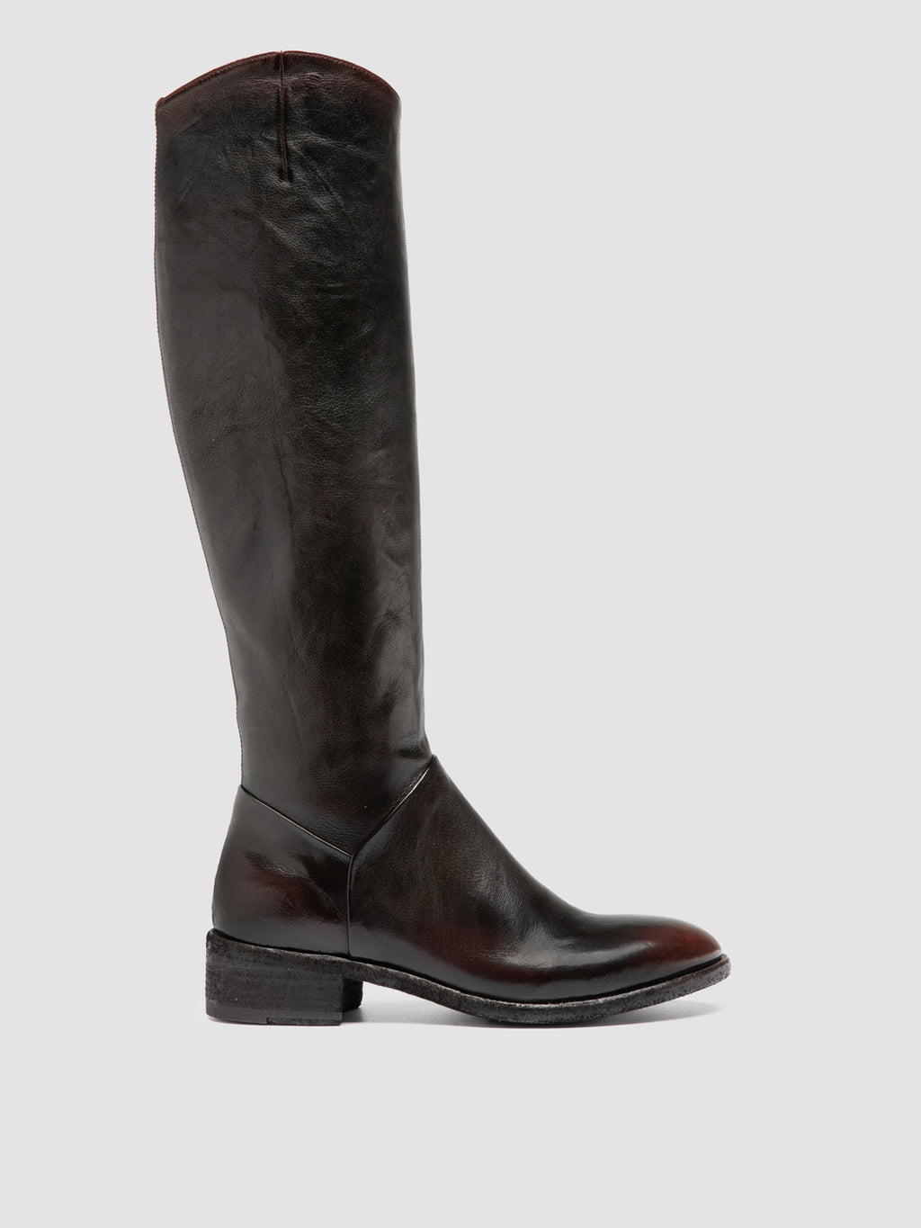 SELINE 039 - Brown Leather Zipped Boots - image 1,side view