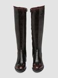 SELINE 039 - Brown Leather Zipped Boots - thumb image 2,side view