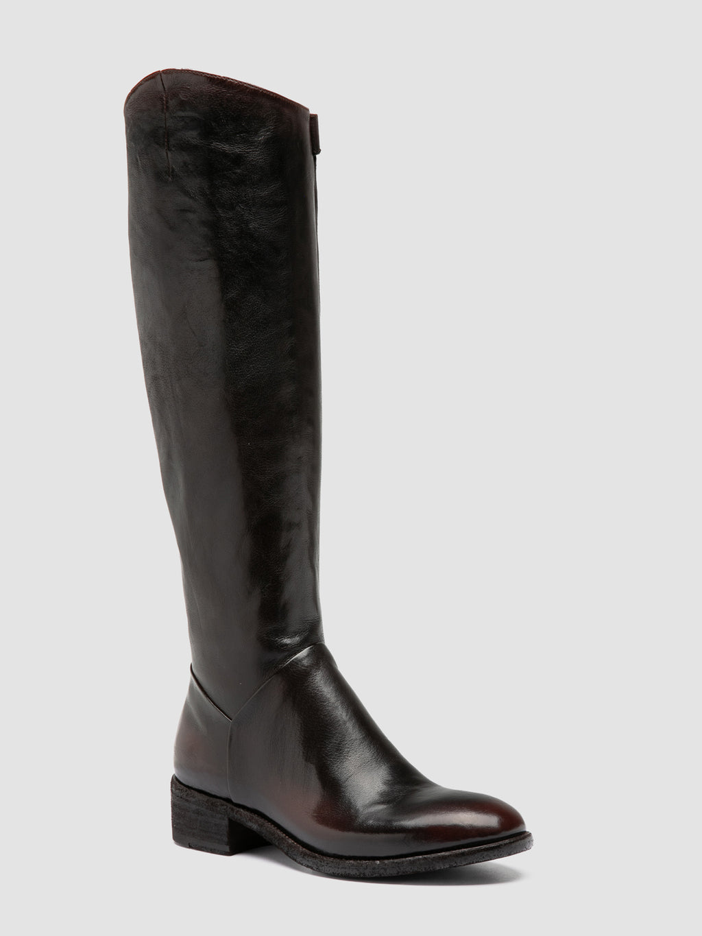 SELINE 039 - Brown Leather Zipped Boots - image 3,side view
