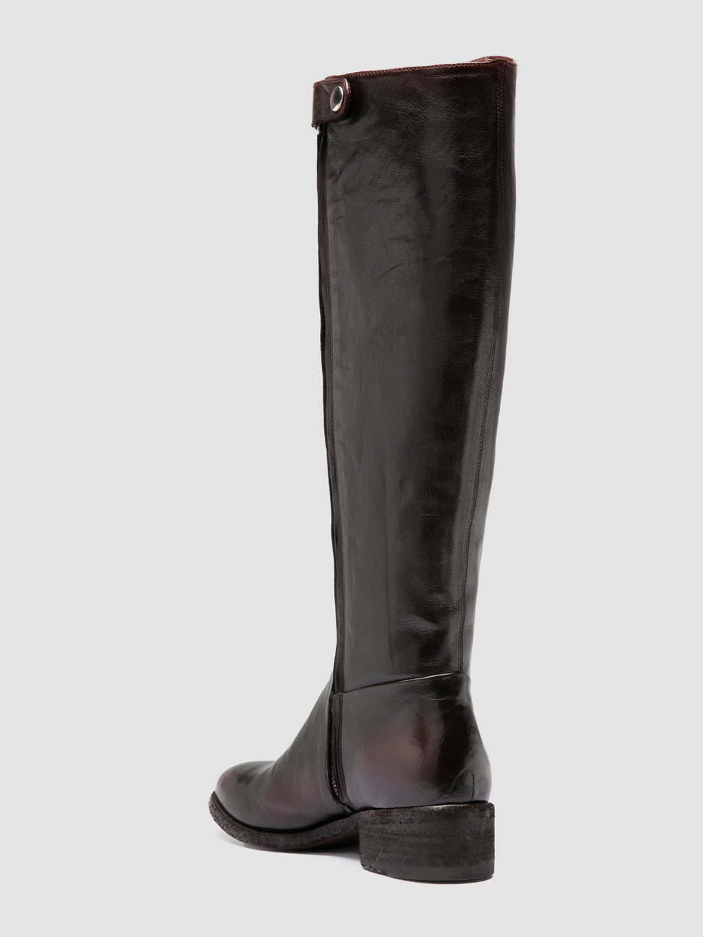 SELINE 039 - Brown Leather Zipped Boots - image 4,side view