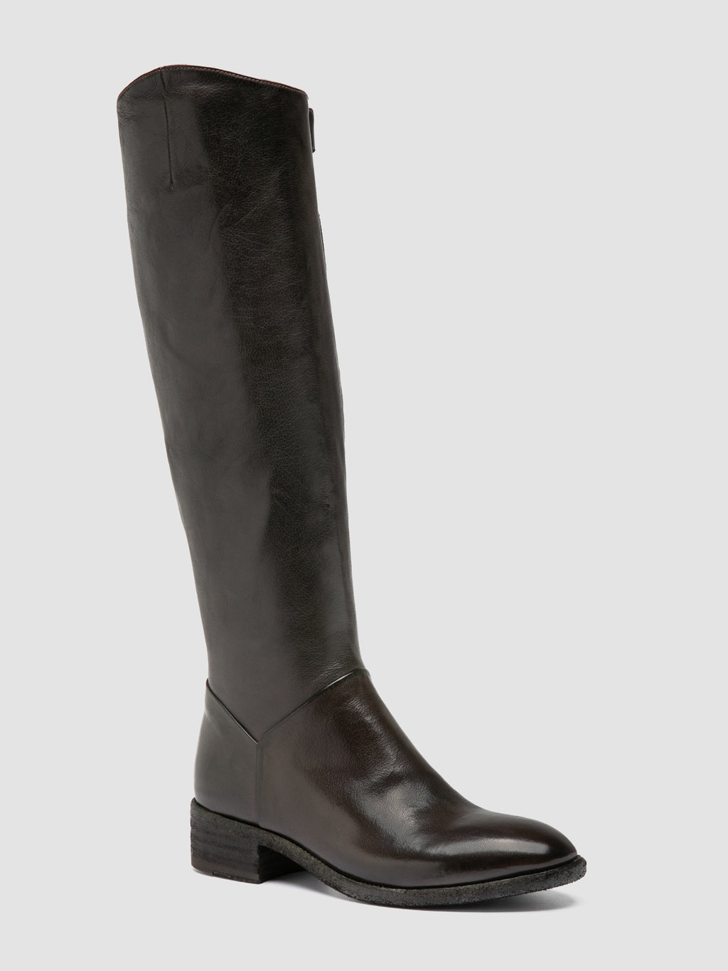 SELINE 039 - Grey Leather Zipped Boots - image 3,side view