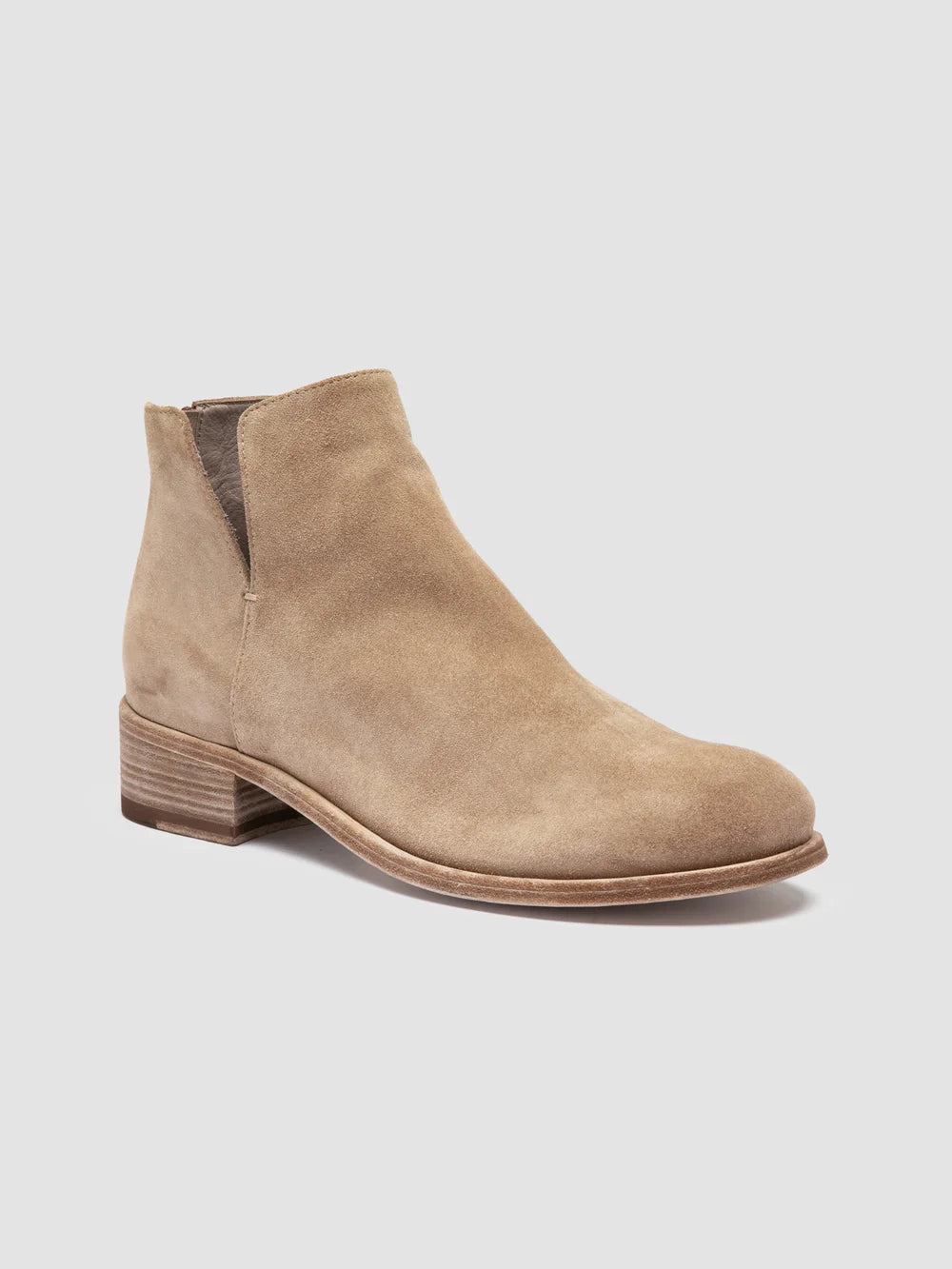 SHANTEL 003 - Taupe Suede Zipped Boots - image 3,side view