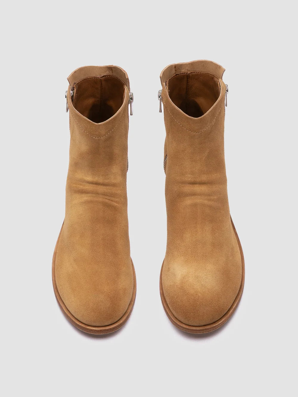 SHANTEL 004 - Camel Suede Zipped Boots - image 2,side view