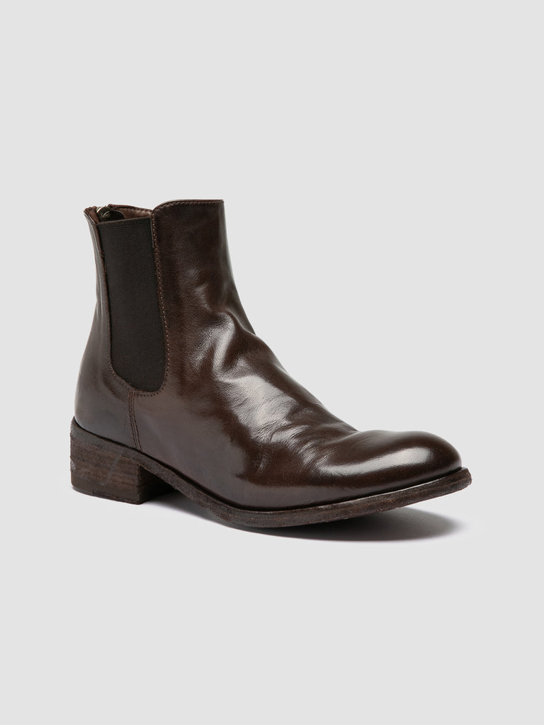 SHANTEL 006 - Brown Leather Zipped Boots
