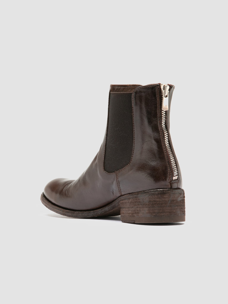 SHANTEL 006 - Brown Leather Zipped Boots