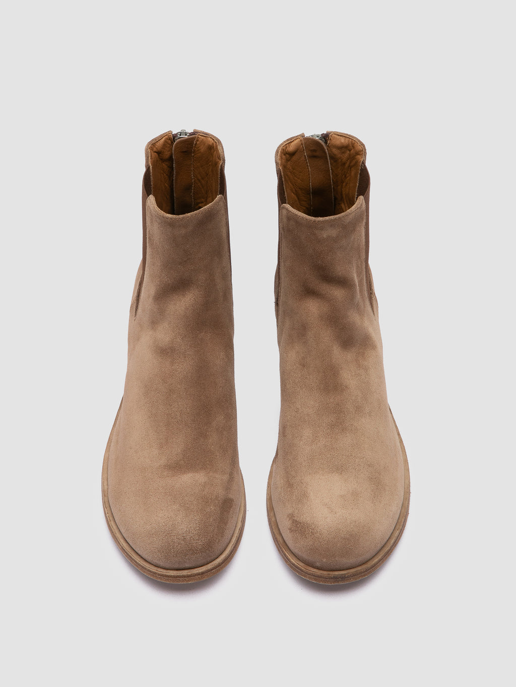 SHANTEL 006 - Taupe Suede Zipped Boots - image 2,side view