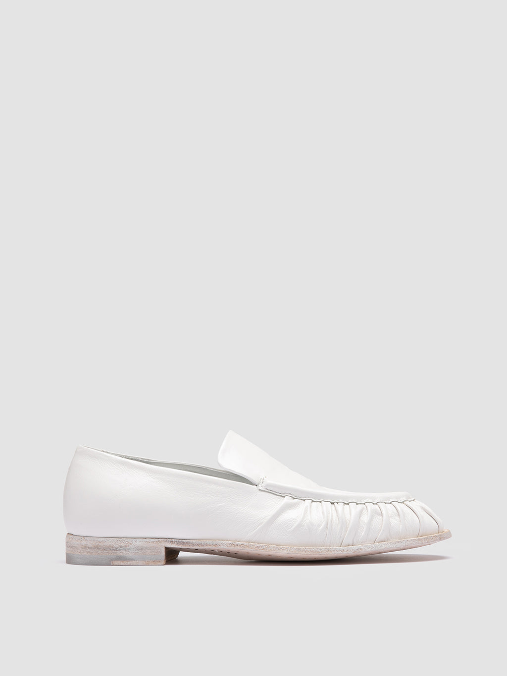 SOLITUDE 101 - White Leather Loafers - image 1,side view