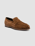 SOLITUDE 107 - Brown Suede Penny Loafers - thumb image 3,side view