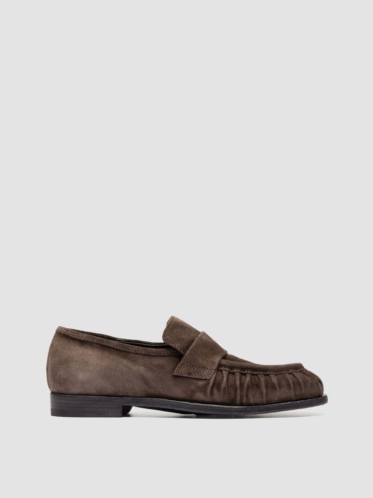 SOLITUDE 107 - Brown Suede Penny Loafers