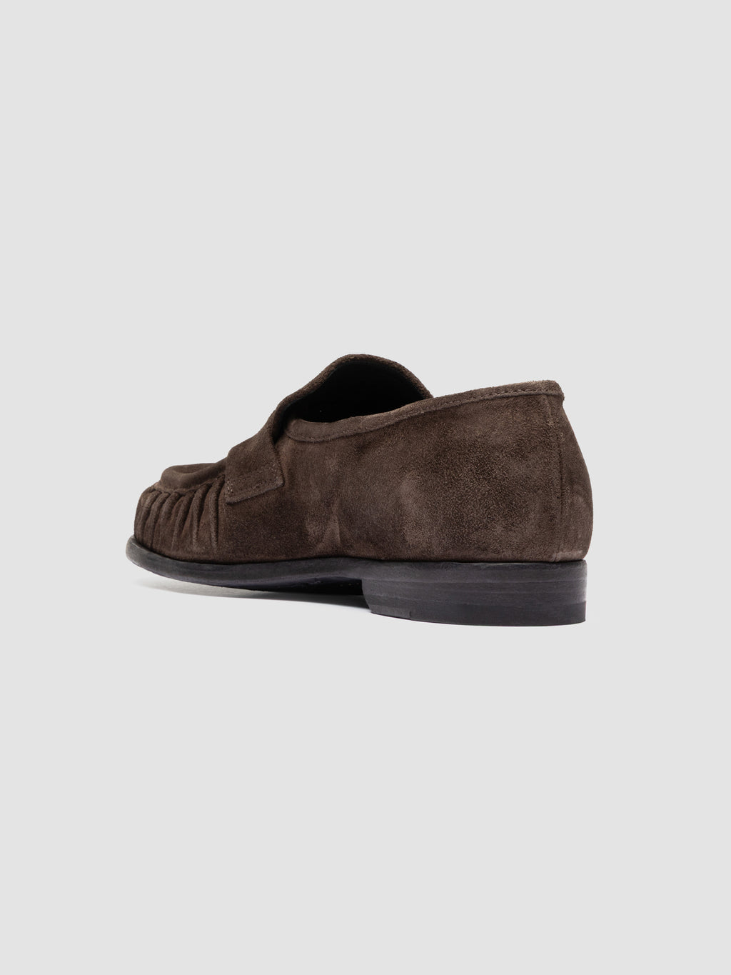 SOLITUDE 107 - Brown Suede Penny Loafers - image 4,side view