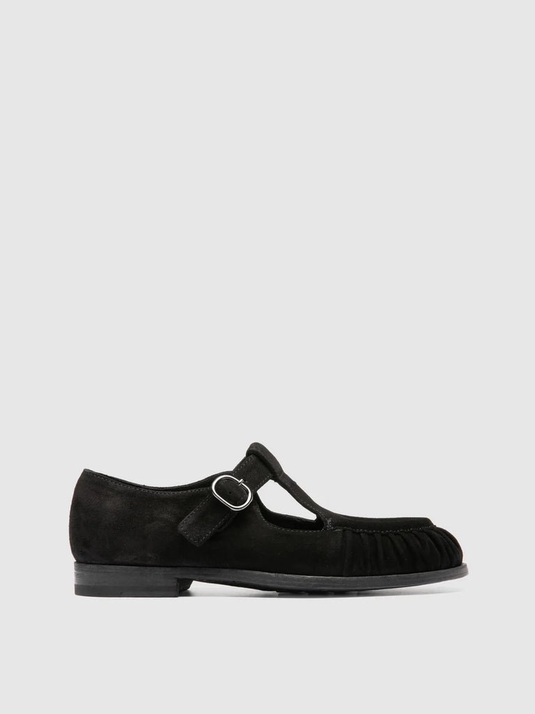 SOLITUDE 115 - Black Suede T-Bar Shoes