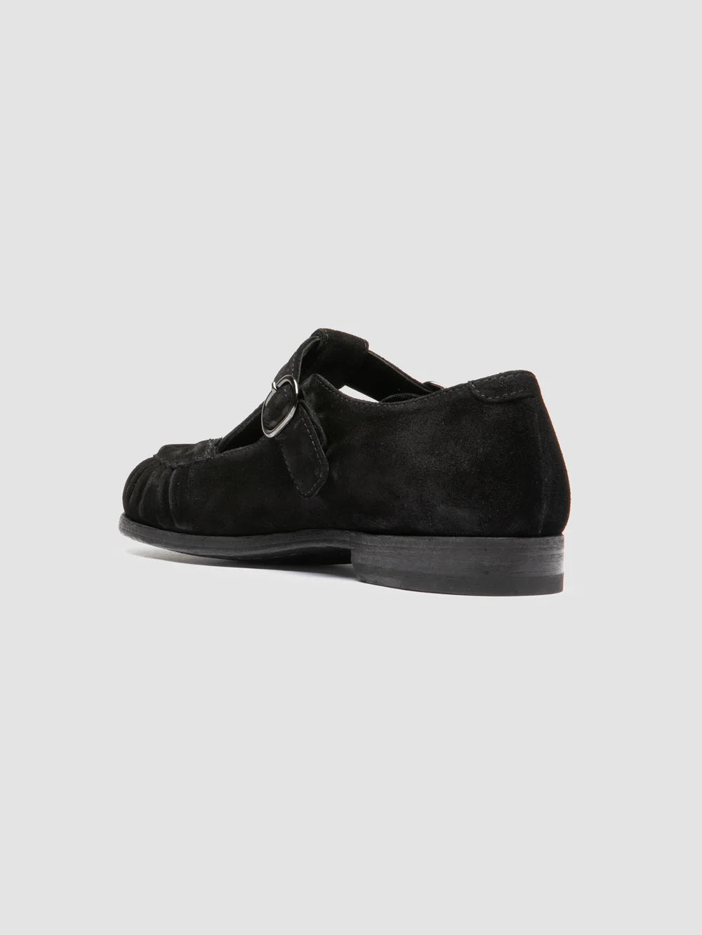 SOLITUDE 115 - Black Suede T-Bar Shoes - image 4,side view