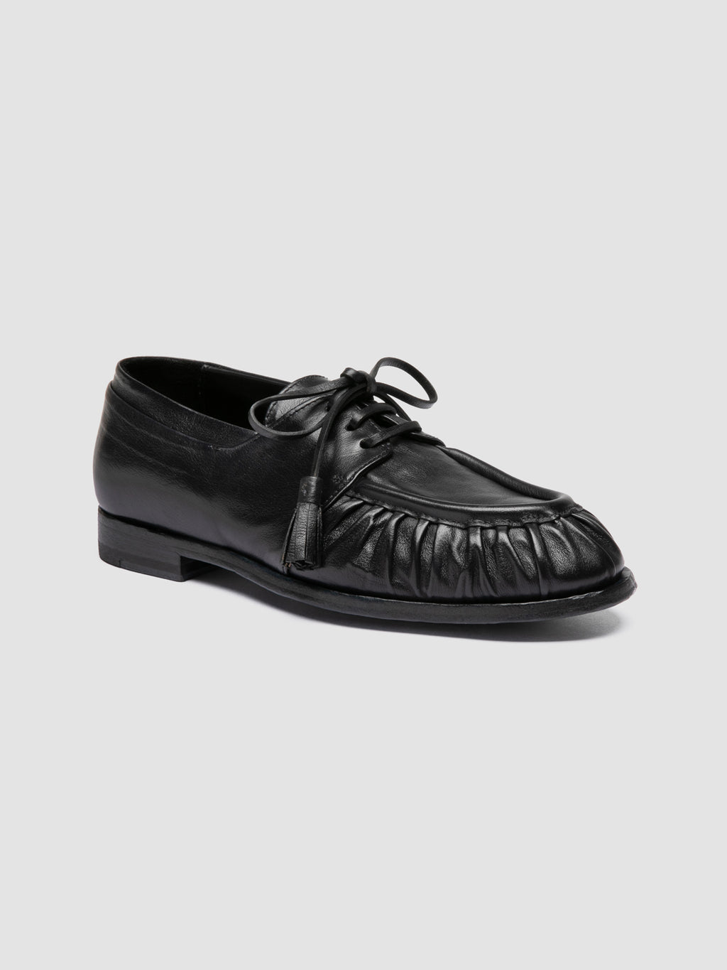 SOLITUDE 116_W - Blue Leather Derby Shoes - image 3,side view