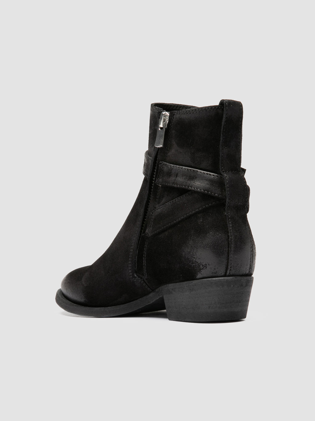 SONEGAL DD 002 - Black Suede Zip Boots - image 4,side view