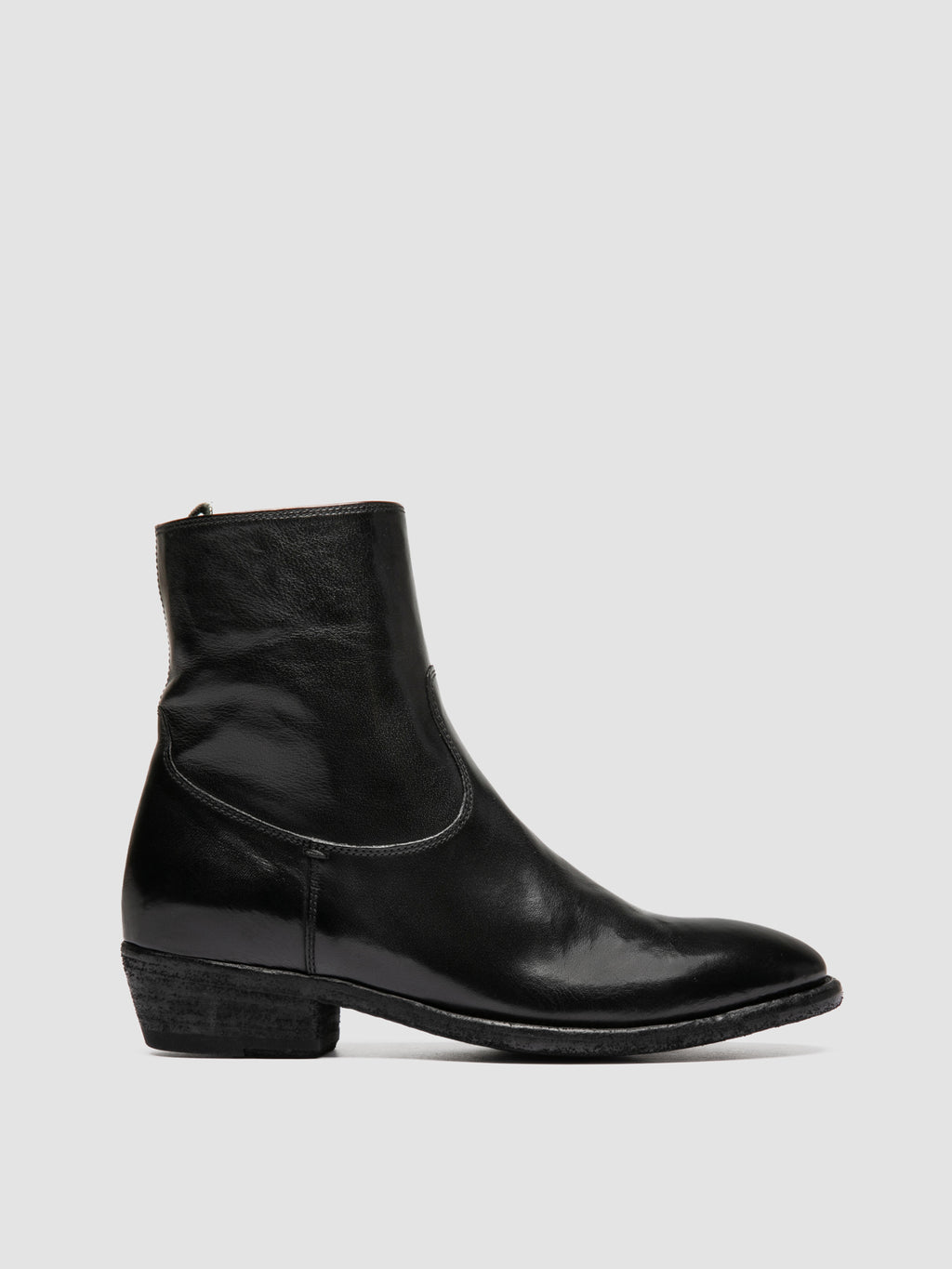 SONEGAL DD 003 - Black Leather Zip Boots - image 1,side view