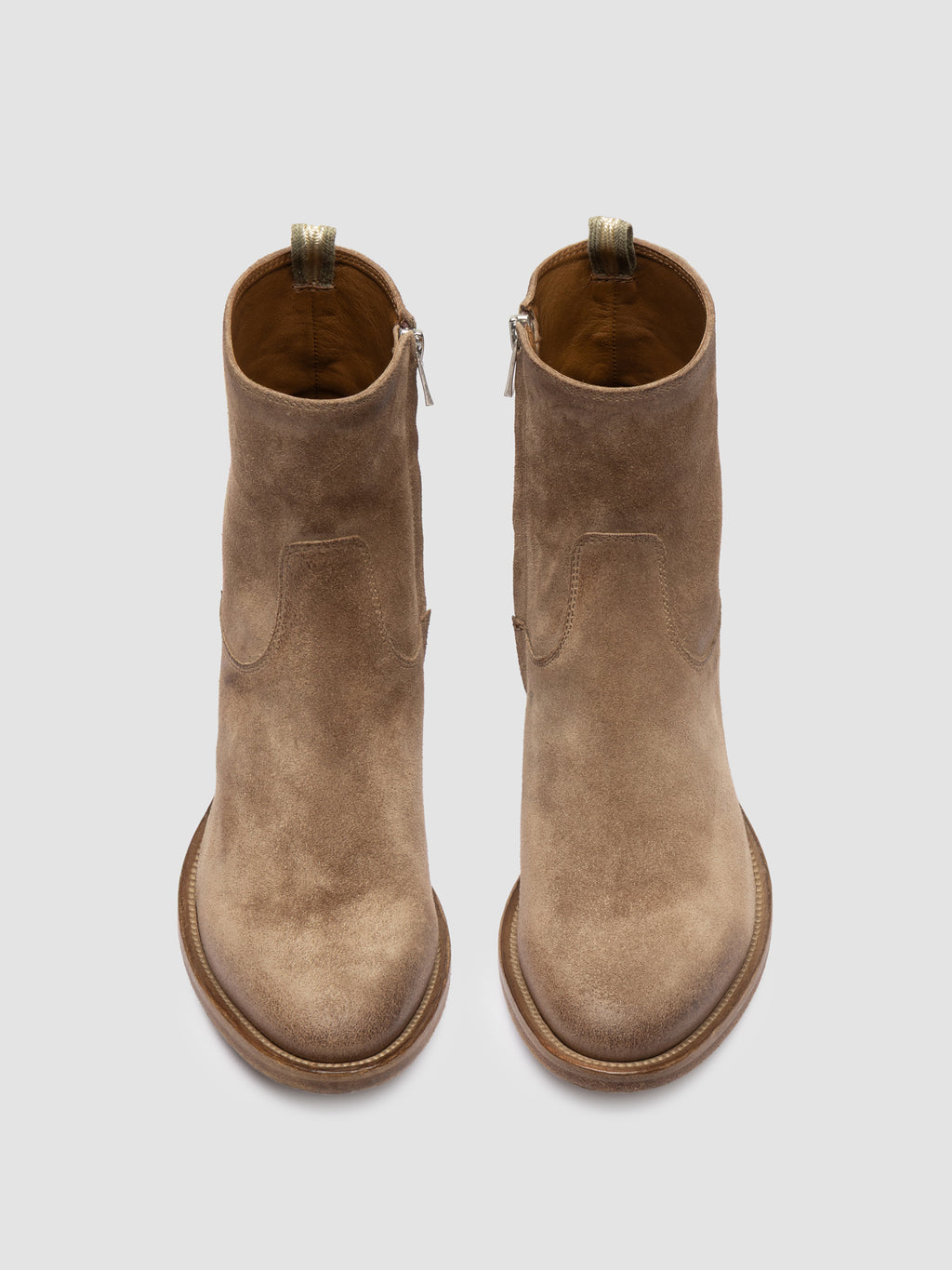 SONEGAL DD 003 - Brown Suede Zip Boots - image 2,side view
