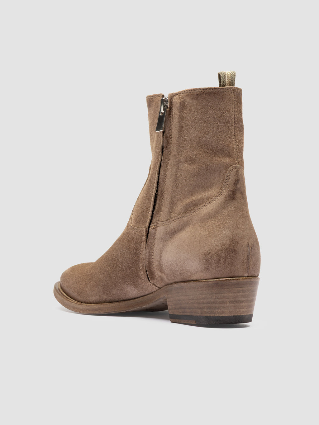 SONEGAL DD 003 - Brown Suede Zip Boots - image 4,side view