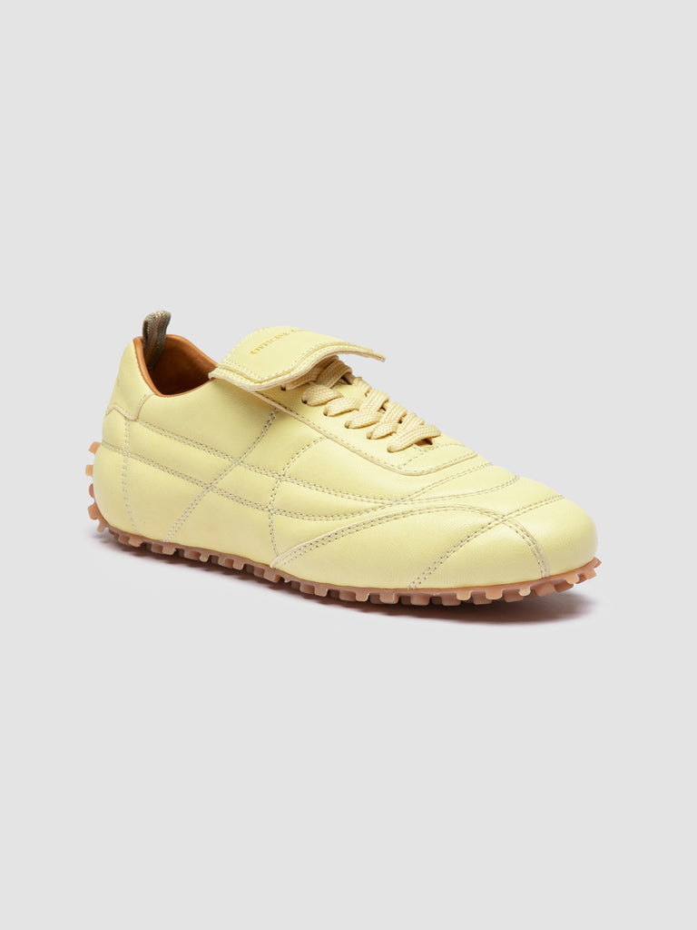 STRIKER 101 - Yellow Leather Low Top Sneakers