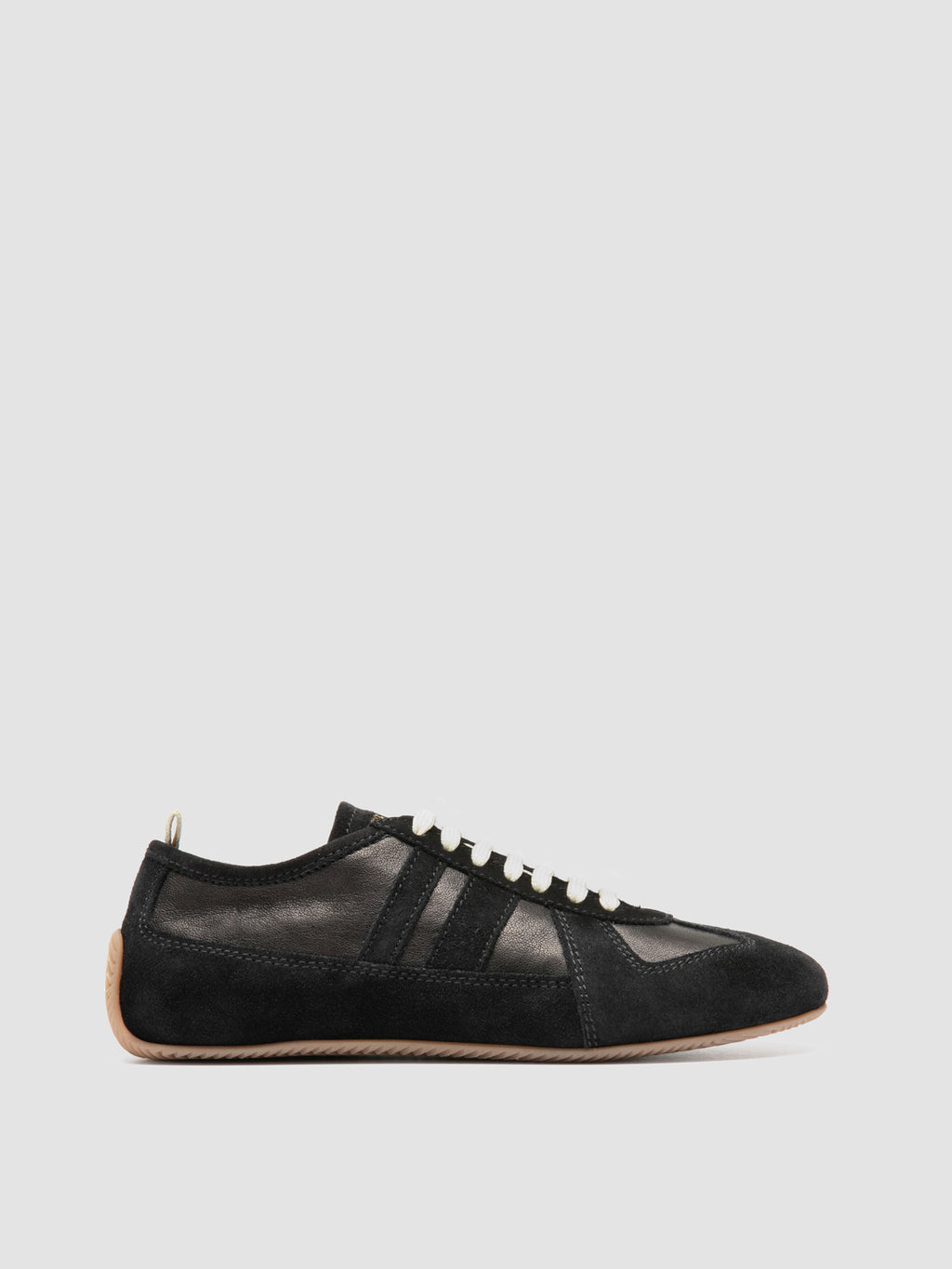 SUBSIDE 102 - Black Leather and Suede Low-Top Sneakers - image 1,side view