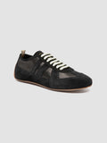 SUBSIDE 102 - Black Leather and Suede Low-Top Sneakers - thumb image 3,side view