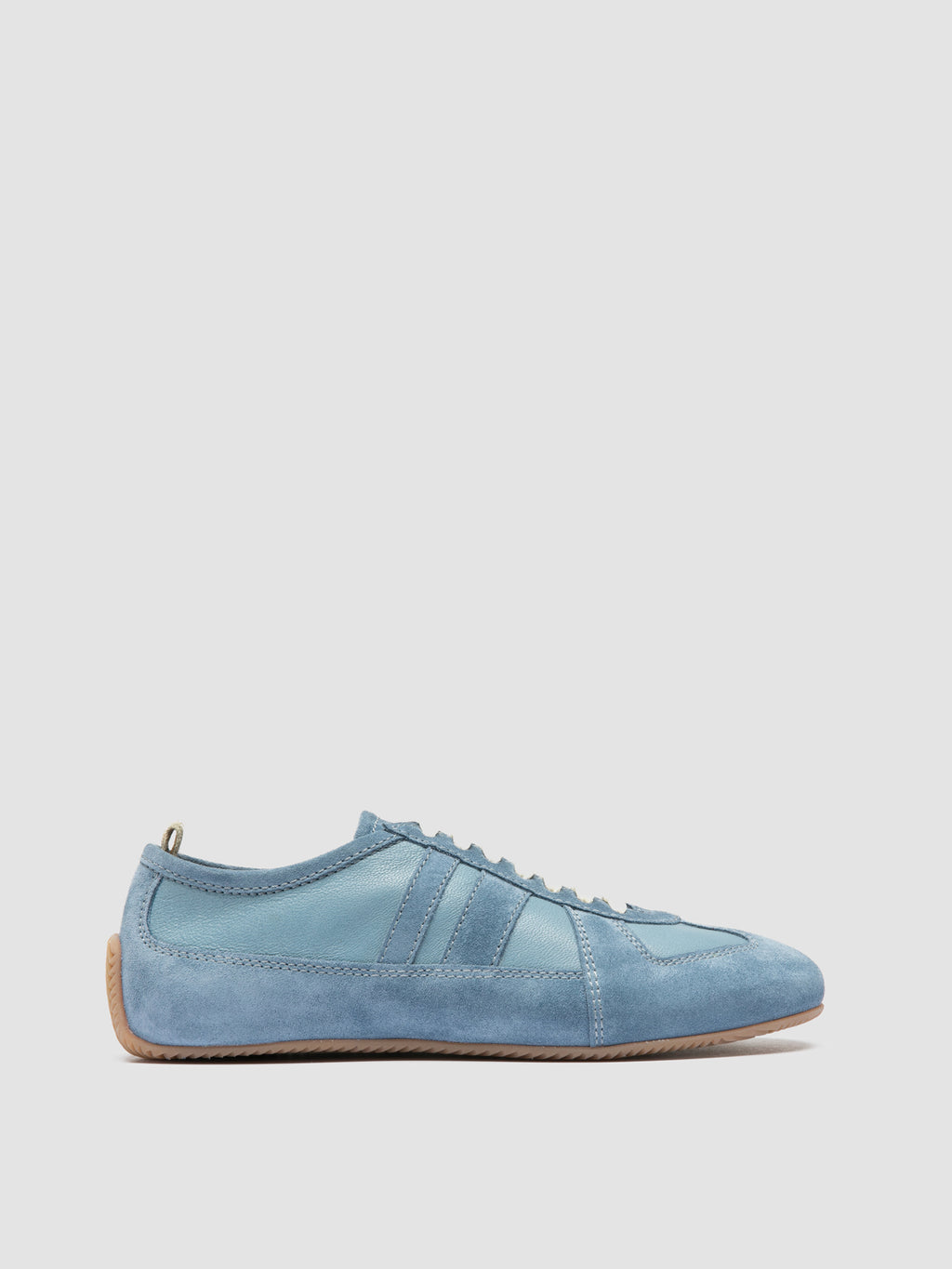 SUBSIDE 102 - Blue Leather and Suede Low-Top Sneakers - image 1,side view