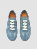SUBSIDE 102 - Blue Leather and Suede Low-Top Sneakers - thumb image 2,side view