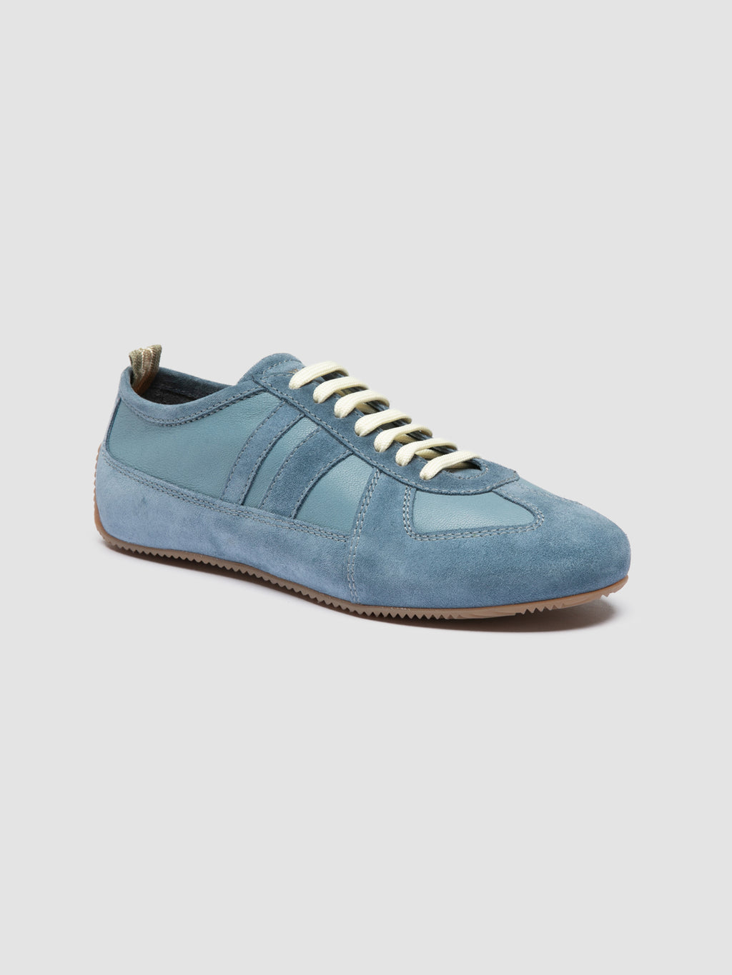 SUBSIDE 102 - Blue Leather and Suede Low-Top Sneakers - image 3,side view