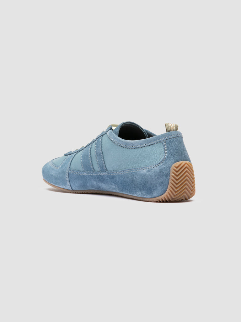SUBSIDE 102 - Blue Leather and Suede Low-Top Sneakers