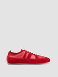 SUBSIDE 102 - Red Leather and Suede Low-Top Sneakers - thumb image 1,side view