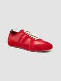 SUBSIDE 102 - Red Leather and Suede Low-Top Sneakers - thumb image 3,side view
