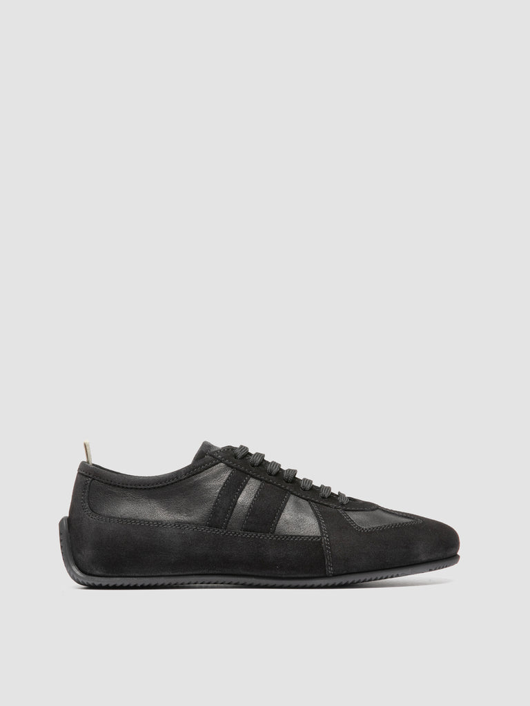 SUBSIDE 104_W - Black Suede and Leather Low Top Sneakers