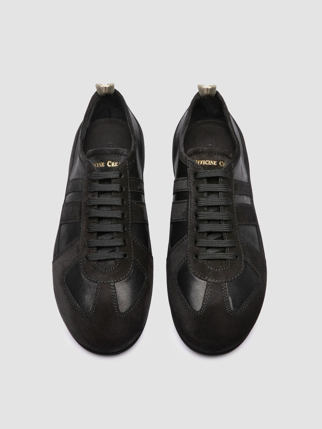 SUBSIDE 104_W - Black Suede and Leather Low Top Sneakers - image 2,side view