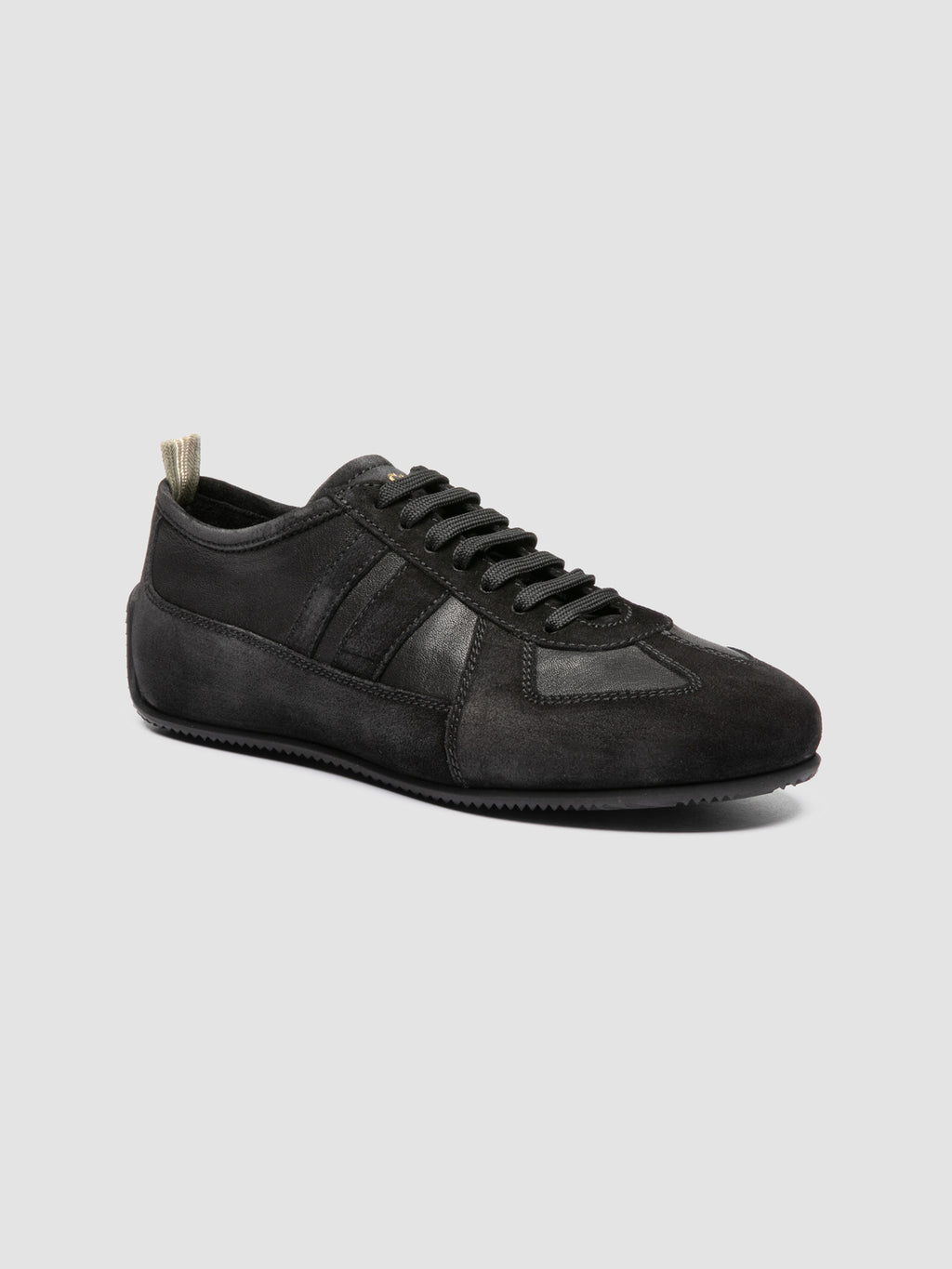 SUBSIDE 104_W - Black Suede and Leather Low Top Sneakers - image 3,side view