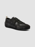 SUBSIDE 104_W - Black Suede and Leather Low Top Sneakers - thumb image 3,side view