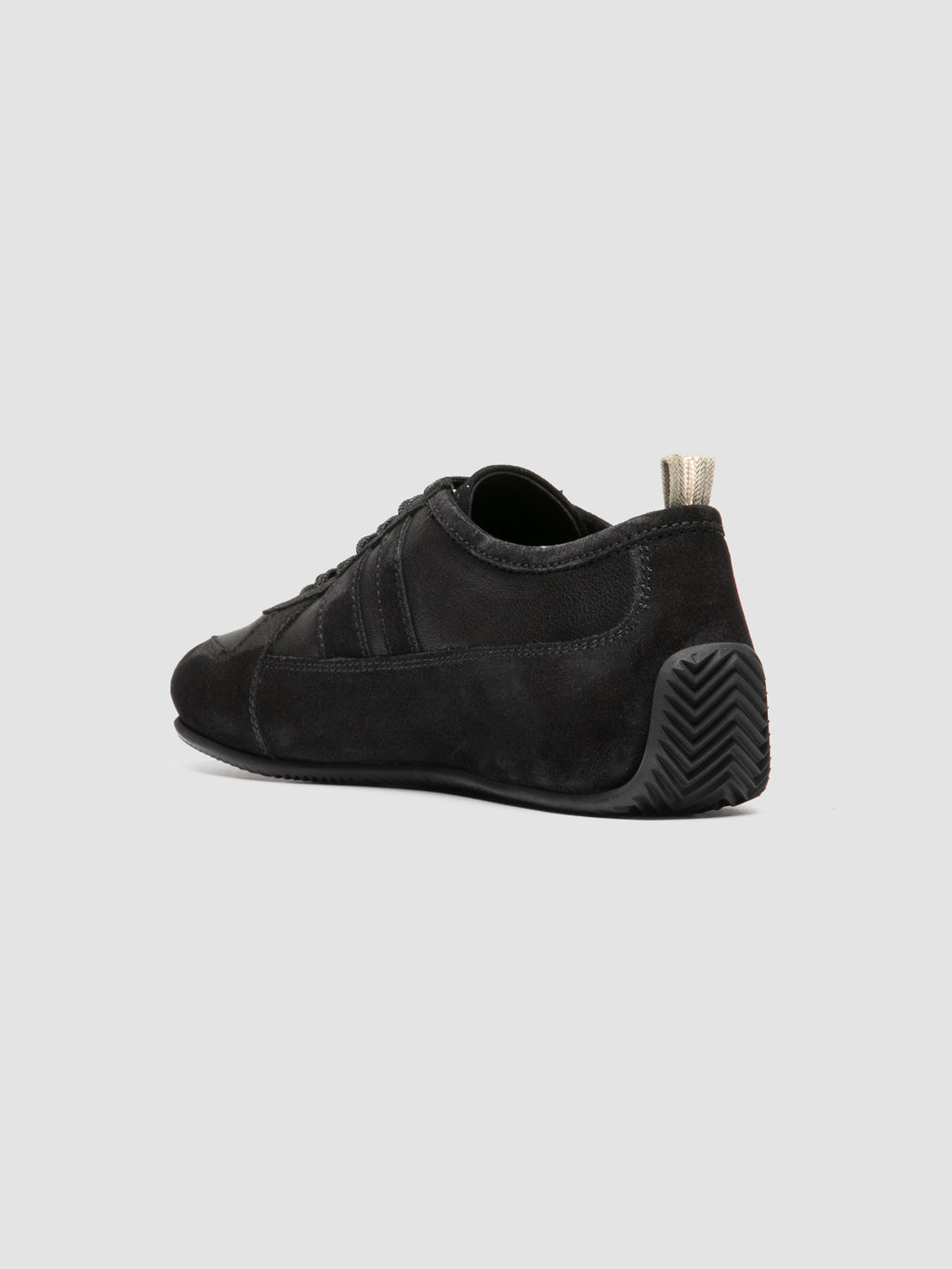 SUBSIDE 104_W - Black Suede and Leather Low Top Sneakers - image 4,side view