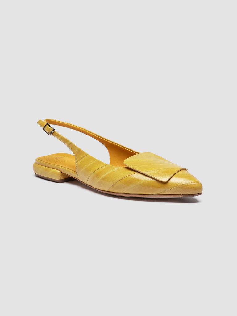 SUE 007 - Yellow Leather Slingback Sandals