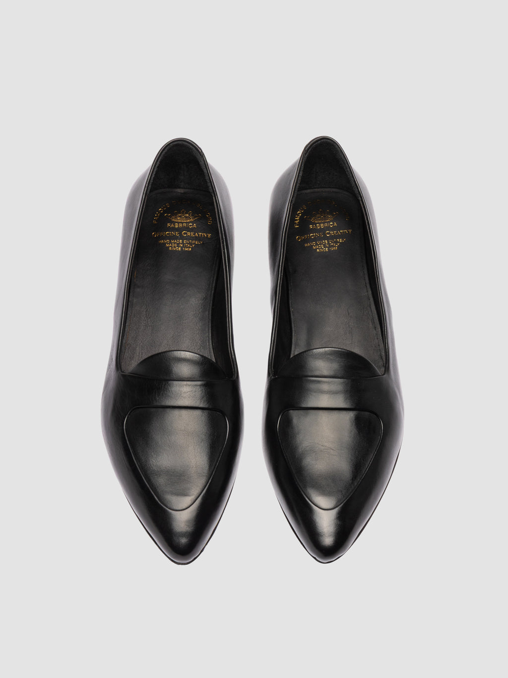 SUE 009 - Black leather Penny Loafers - image 2,side view