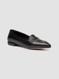 SUE 009 - Black leather Penny Loafers - thumb image 3,side view