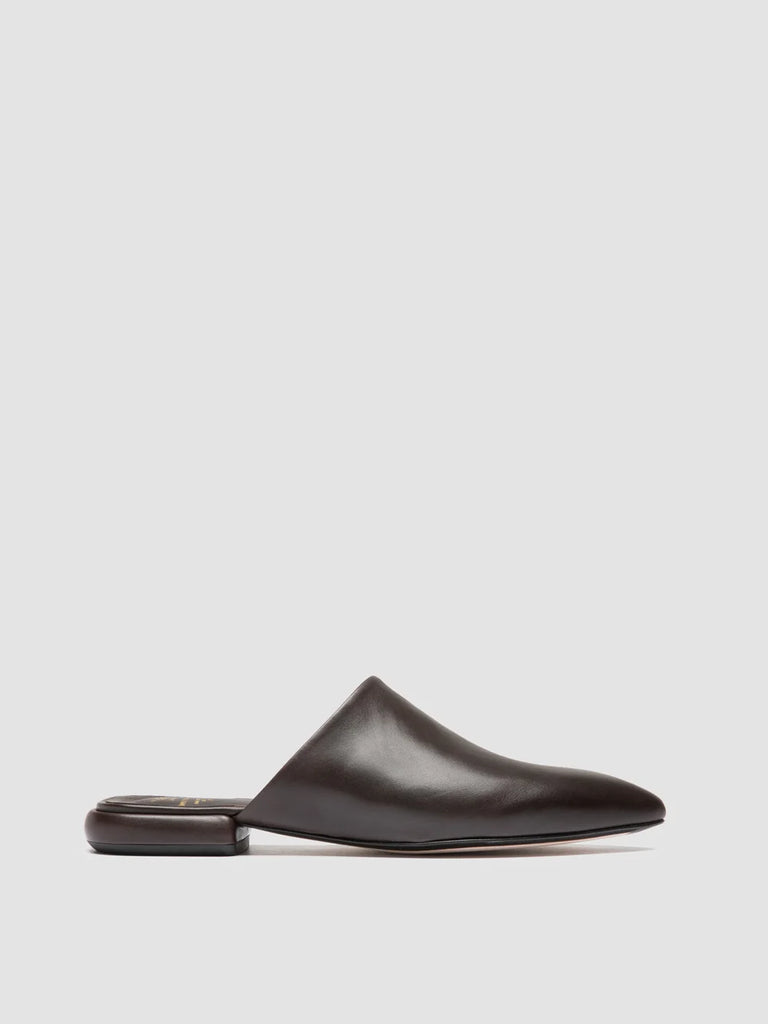 SUE 014 - Braune Pantoletten aus Leder