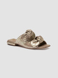 SUKI 006 - Gold Leather Slide Sandals - thumb image 3,side view