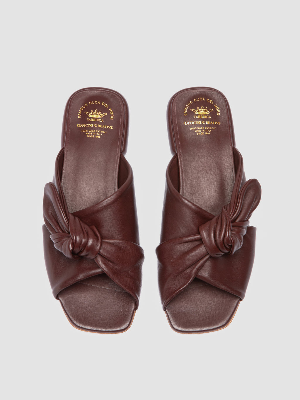 SUKI 007 - Burgundy Leather Slide Sandals - image 2,side view
