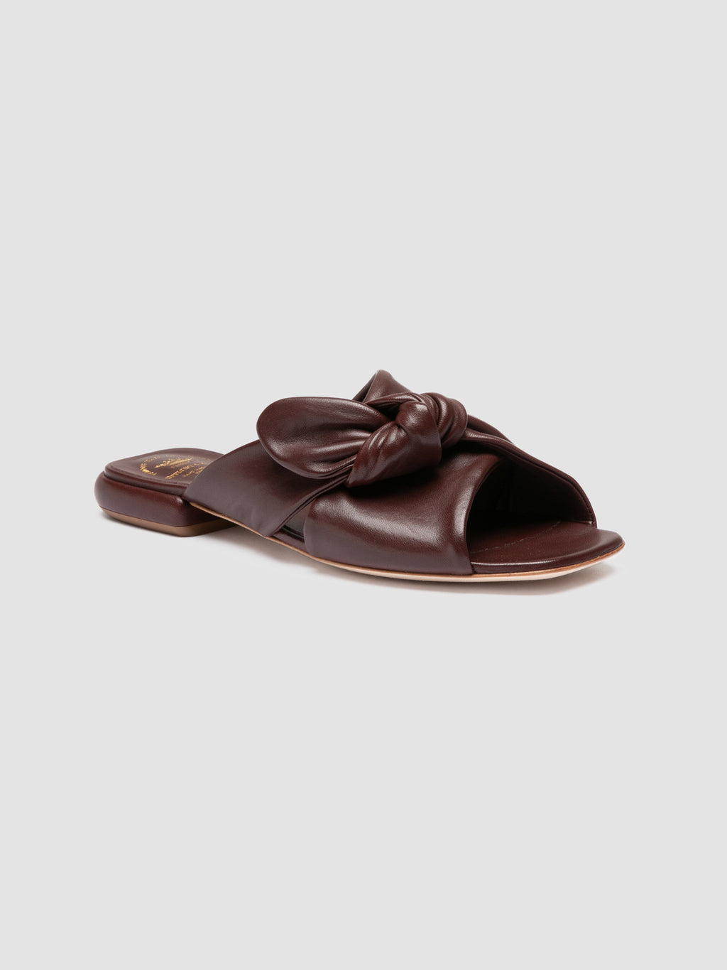 SUKI 007 - Burgundy Leather Slide Sandals - image 3,side view