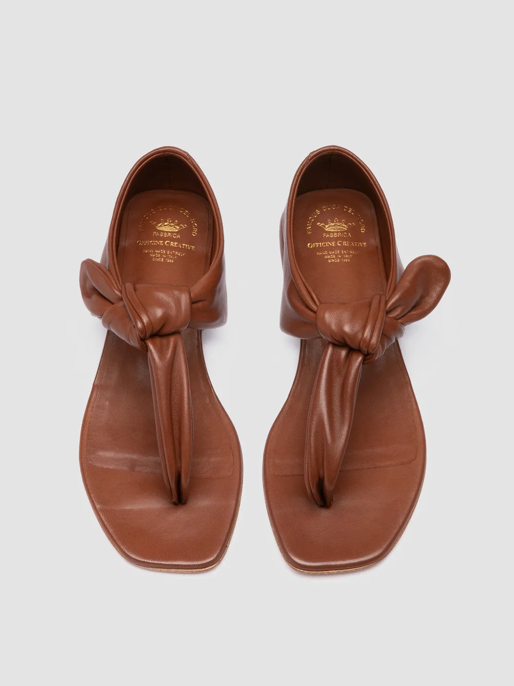 SUKI 008 - Brown Leather Thong Sandals - image 2,side view