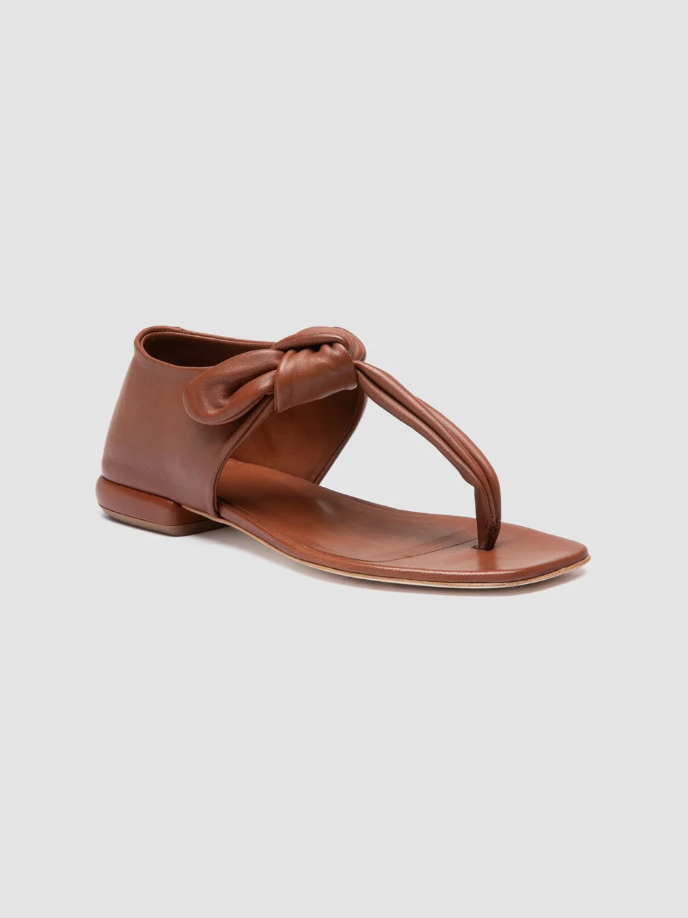 SUKI 008 - Brown Leather Thong Sandals - image 3,side view