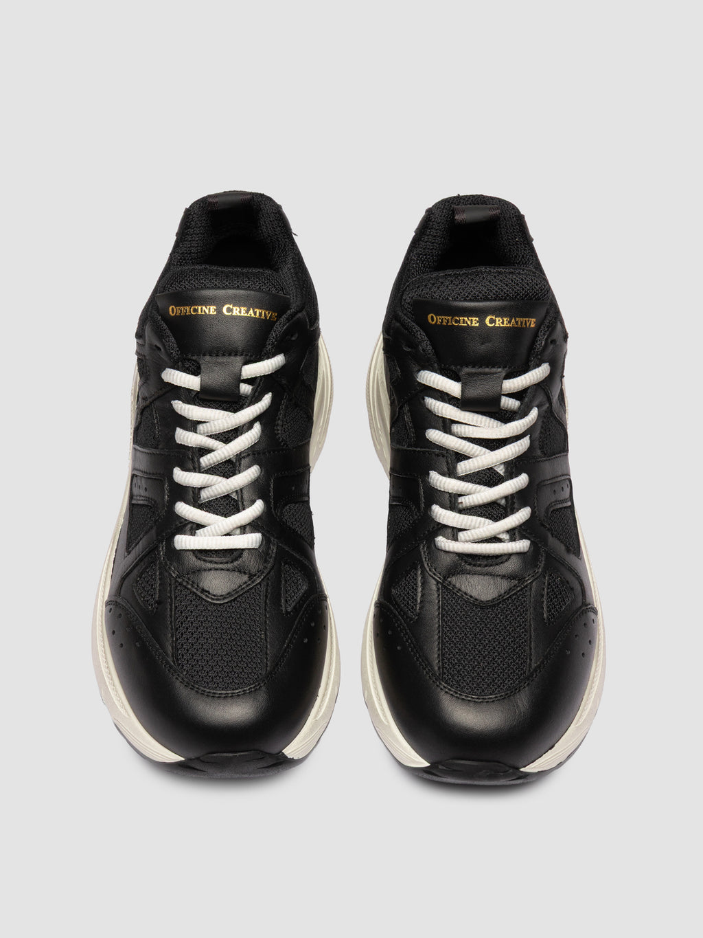 SUPURBIA 101 - Black Leather Low Top Sneakers - image 2,side view