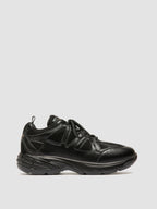SUPURBIA 101 - Black Leather & Mesh Low Top Sneakers
