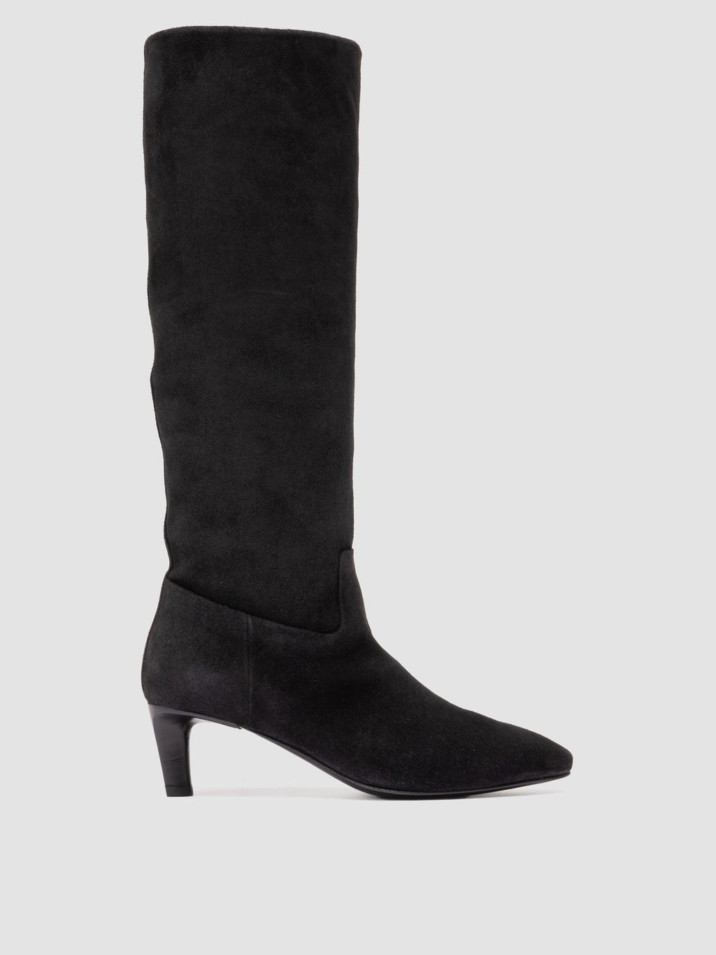 SUZY 006 - Black Suede Zip Boots - image 1,side view